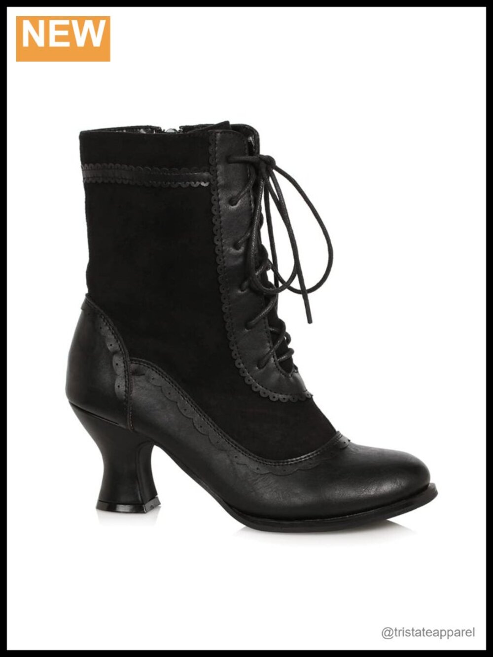 Ellie Shoes Women's Ankle Bootie with Comma Heel Zip Closure Black
